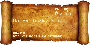 Hangos Teodózia névjegykártya